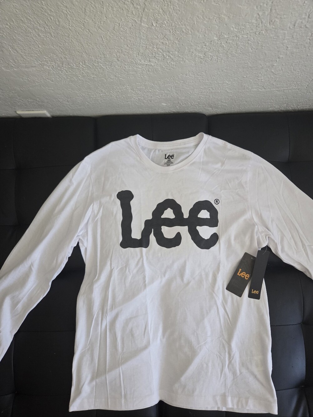 Lee Men's White Long-Sleeve Logo Tee